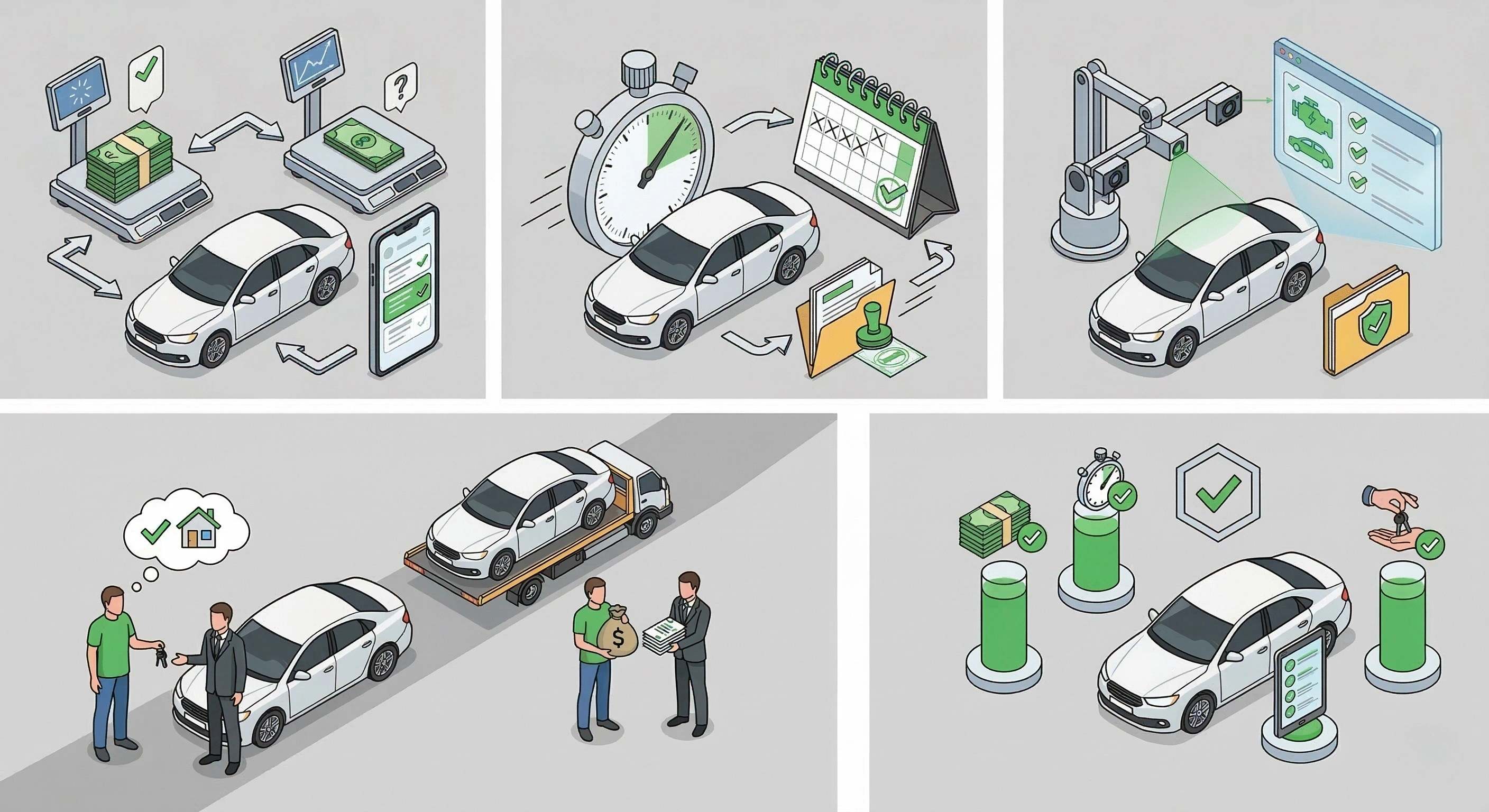 Схема проверки предложения по выкупу авто: цена, сроки, условия, прозрачность, удобство