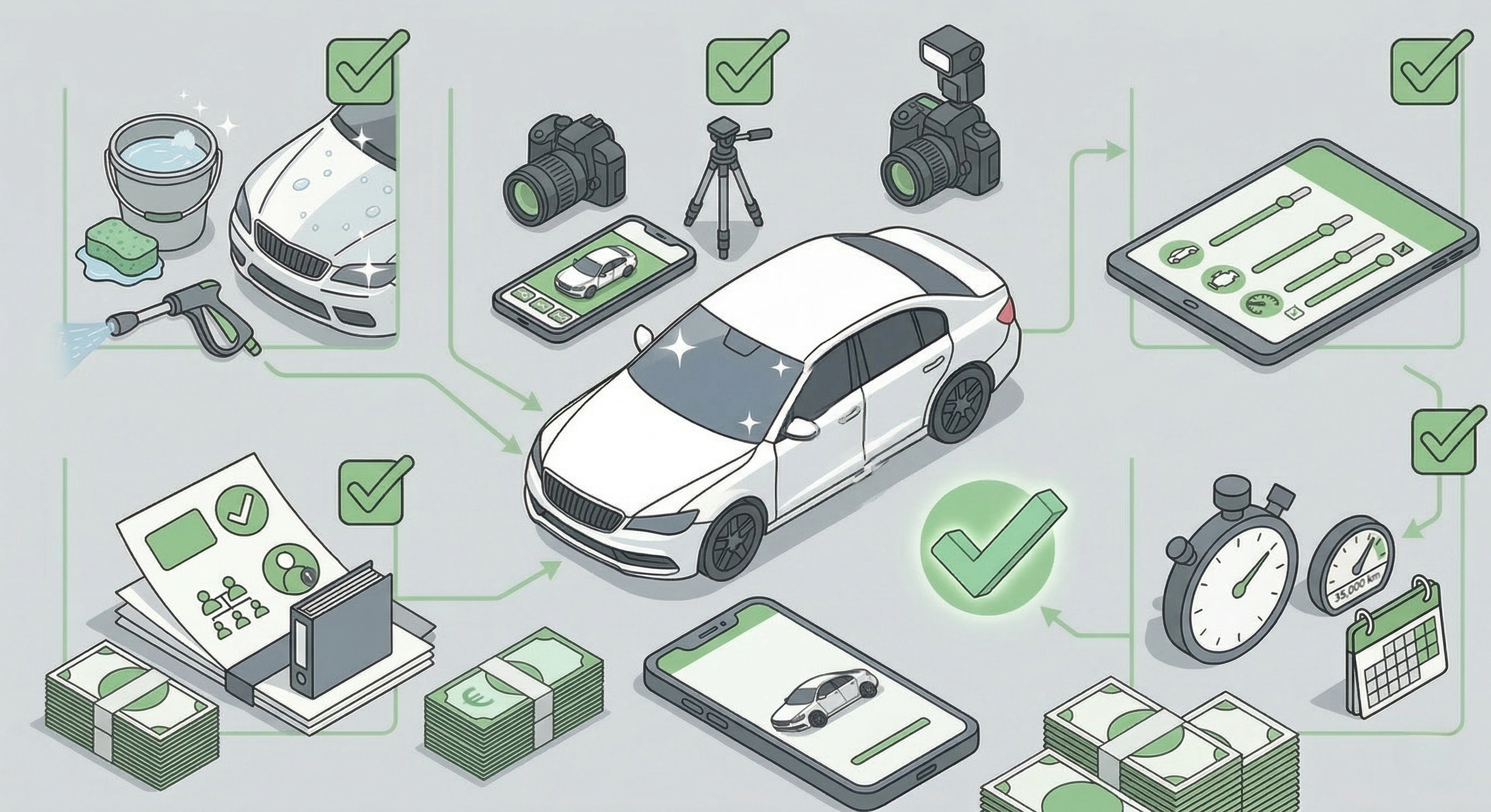 Чек-лист подготовки автомобиля к продаже: мойка, фото, данные, описание состояния